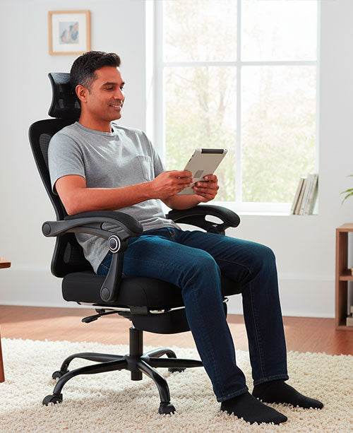 Ergonomic 04 - Chaise de bureau Ergonomique avec Soutien pour les jambes - Ma Chaise de Bureau