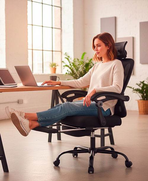 Ergonomic 04 - Chaise de bureau Ergonomique avec Soutien pour les jambes - Ma Chaise de Bureau